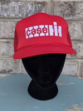 Case IH Red Mesh Trucker Snapback Hat Made Korea
